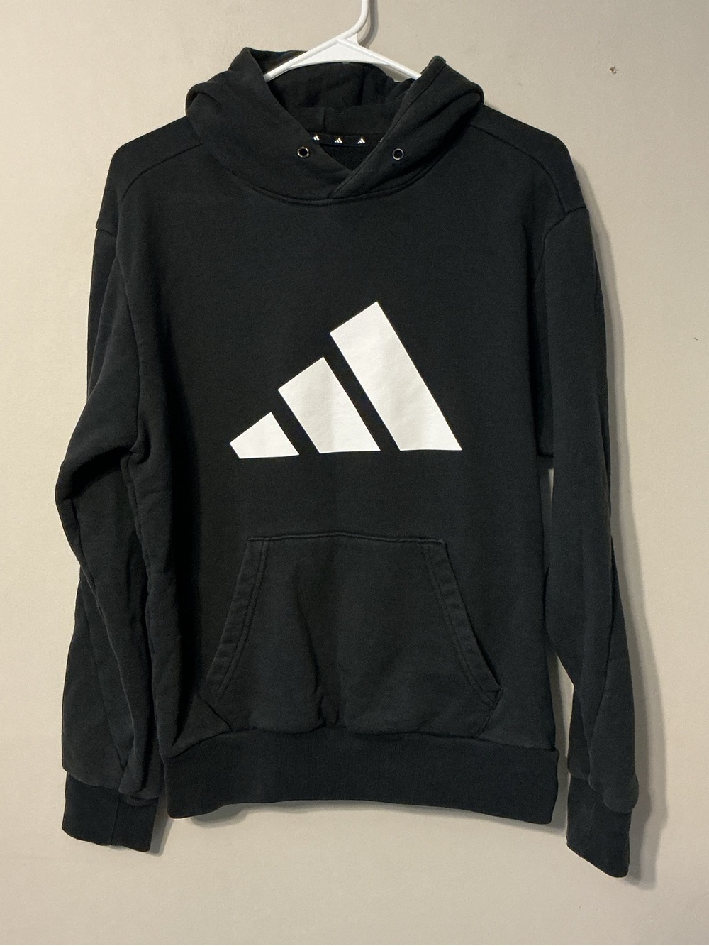 adidas Black Hoodie with White Logo